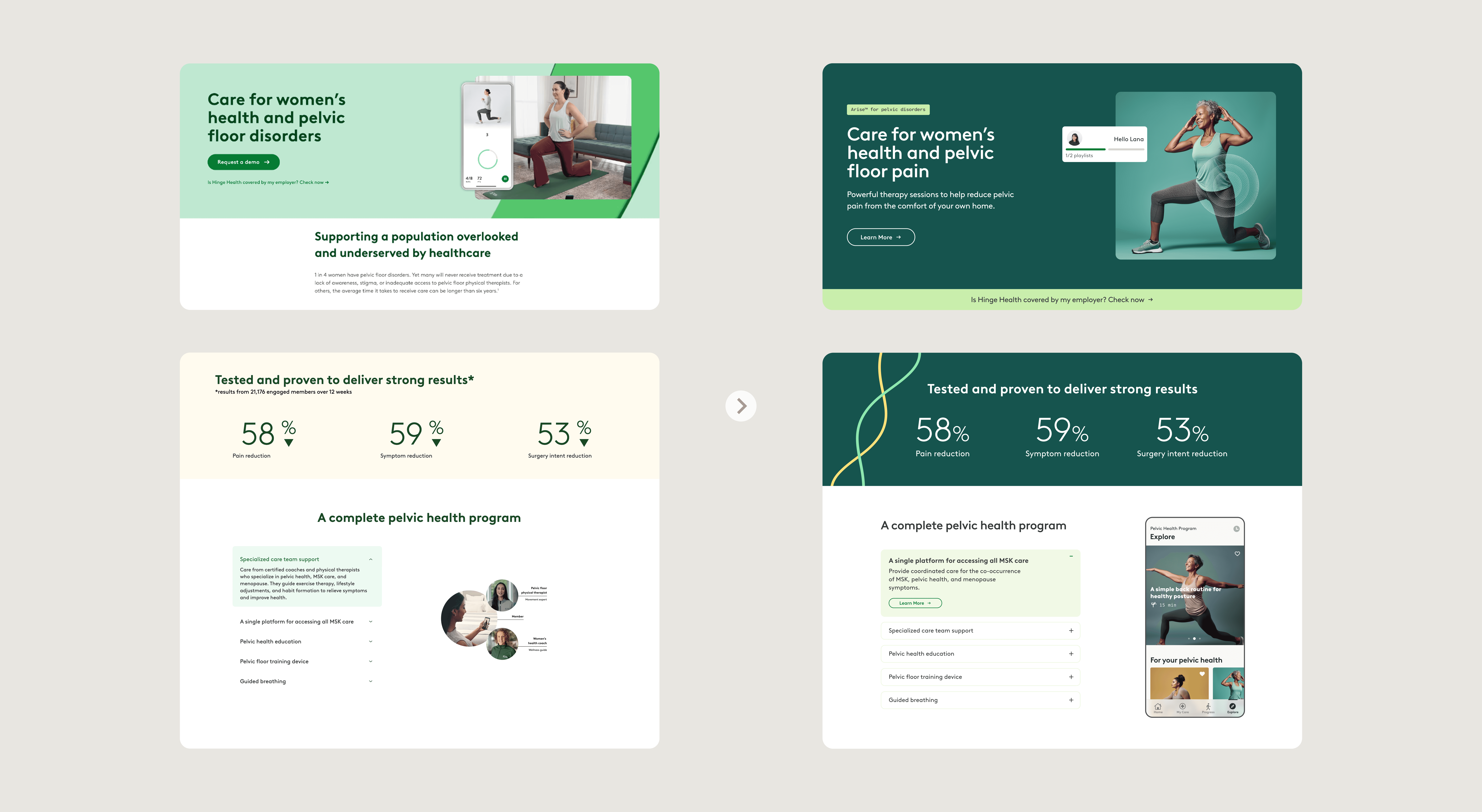 Hinge Health conversion and storytelling exploration
